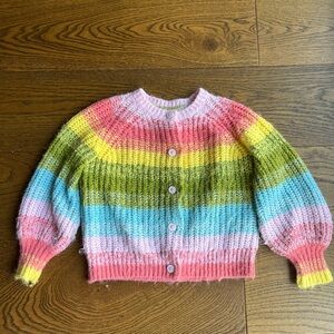 Mini Boden Colorful Striped Knit Cardigan
